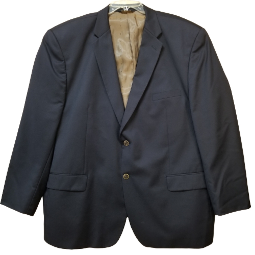 Joseph & Feiss Gold 100% Wool Navy‎ Blue Blazer Sport Jacket Size 54R